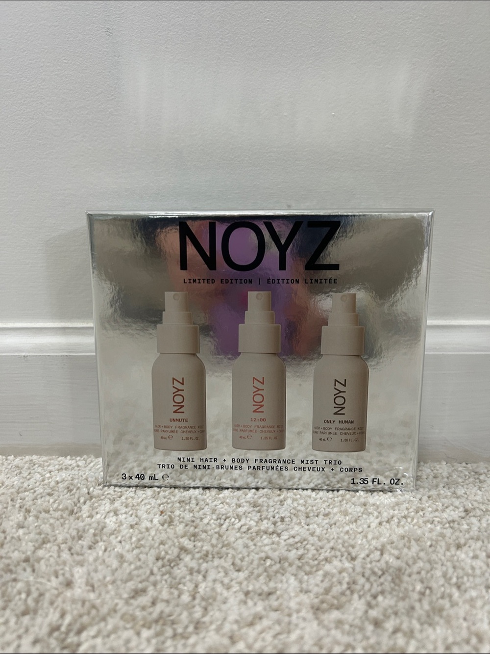 NOYZ Mini Hair & Body Fragrance Mist Trio - Silver Packaging